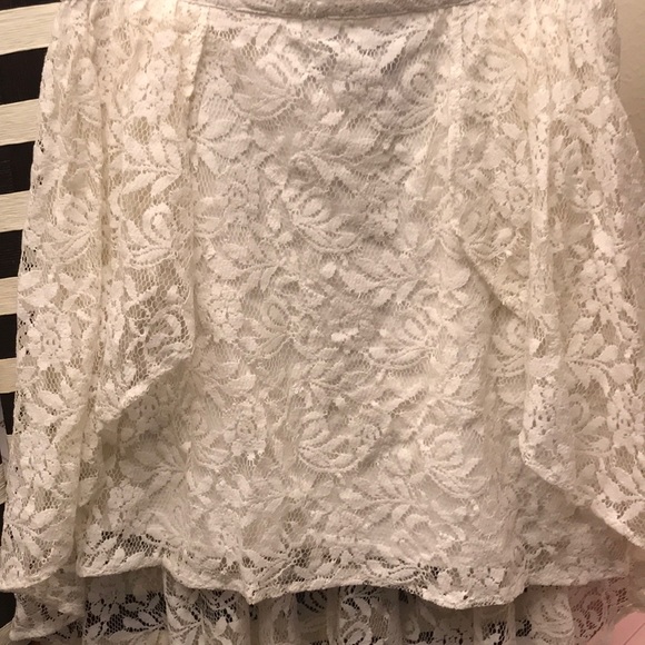 VGUC Mink Pink Asymmetrical Lace Skirt - Picture 2 of 4